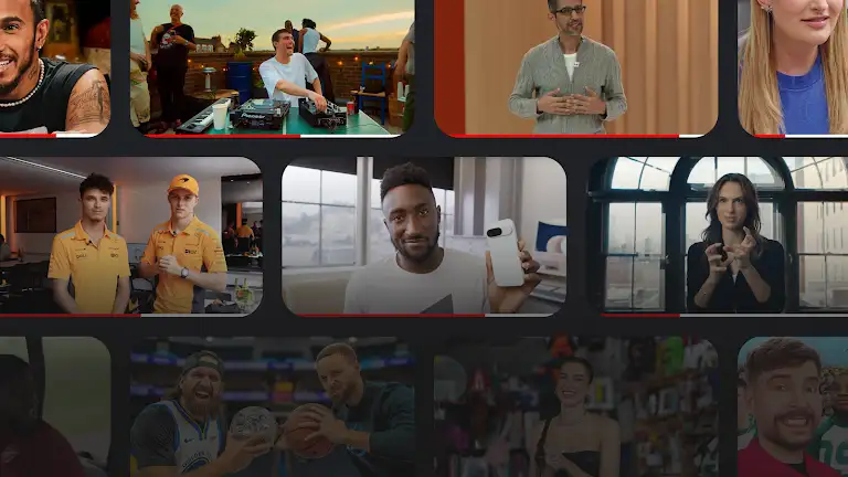 Image showing a grid of YouTube videos.